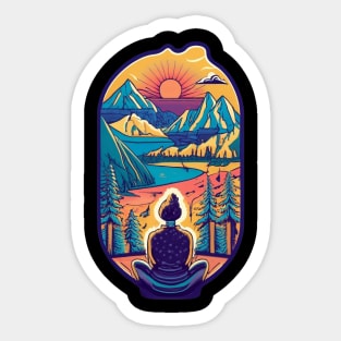 Mountain camping and hiking | Outdoors Fun Sticker